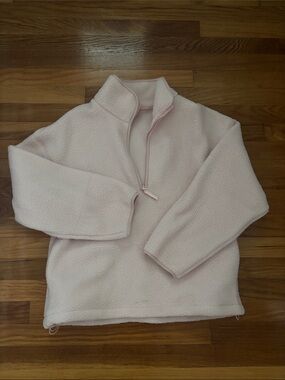 Cozy Half-Zip Sherpa Pullover - Light Pink